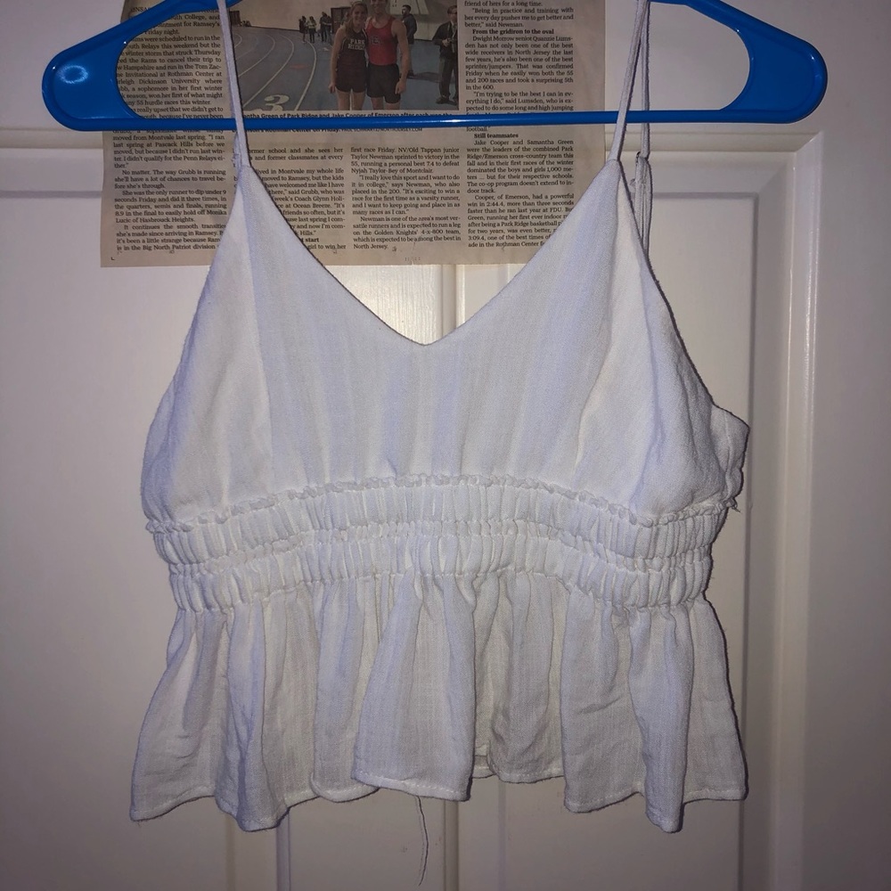 White Peplum Crop Top